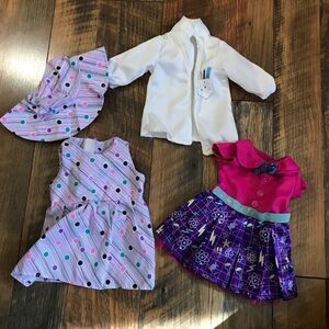 Doll clothes lot for 18” doll Scientist dress and lab coat dress hat 4 pc set un